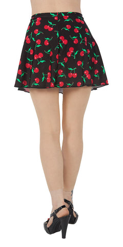 Black Spandex Skirt with Cherries on Top - Tasty Tiger - 2