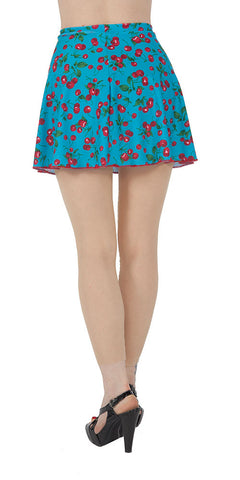 Blue Cherry Spandex Skirt - Tasty Tiger - 2